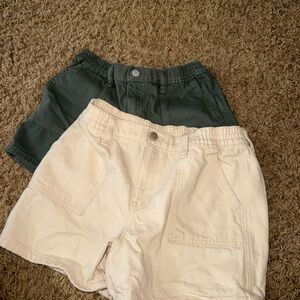 Kids Casual Shorts Set - Green and Cream
